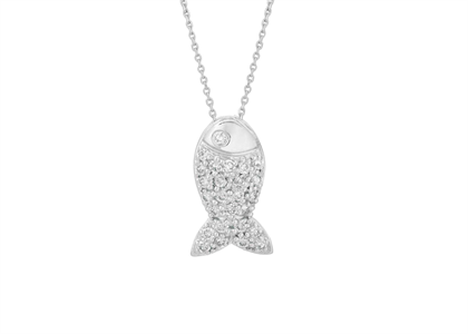 White Gold Plated | CZ Studded Pendants